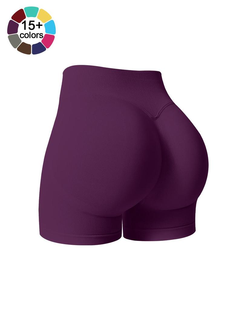 Women's Solid Color High Waist Gym Shorts, Breathable Comfortable Skinny Skinny Biker Shorts for Yoga Workout Running, Ladies Sportswear for Summer, Activewear, Tight Sports