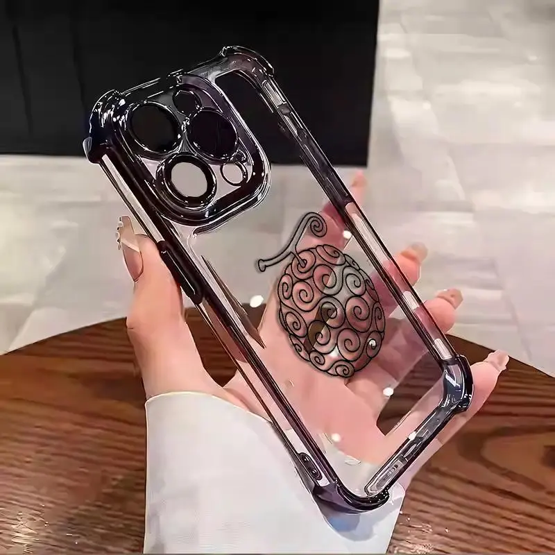 Anime OnePS  Luff9 Shanks Pattern Aesthetic Electroplated TPU Casing For iPhone 17 Air 16 15 14 13 12 11 Pro Max Plus SamsungFour Corners Anti-Fall Transparent Soft Silicone Gift Shockproof Protection Anti-Drop Protective Protector Phone Cases Shell Cover