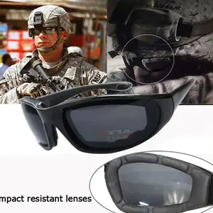 3PCS Tactical Safety Goggles, Windproof Impact Lens Sports Cycling Sunglasses