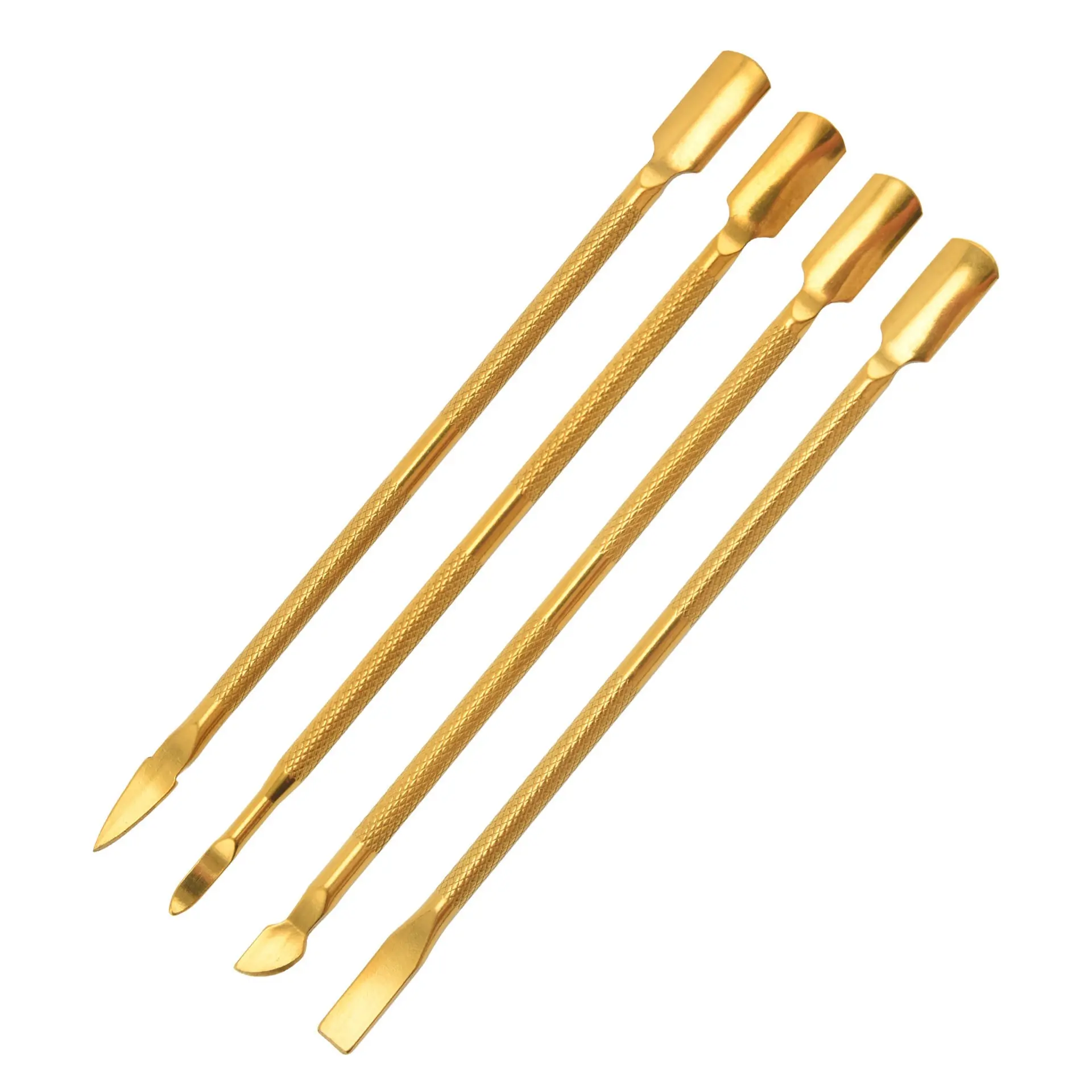 4-Piece Stainless Steel Cuticle Pusher Set, Non-Slip Handle, Nail Care Tools for Home Use, Portable Manicure Kit, Dead Skin Remover