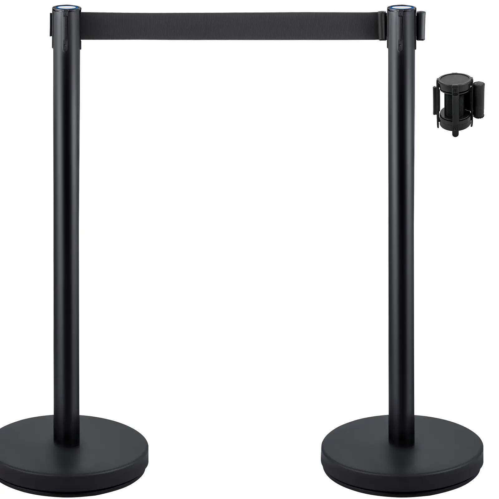 Crowd Control Stanchions, Crowd Control Barriers with 3pcs Retractable Belt, Stainless Steel Construction, 4-Way Retractable Belts