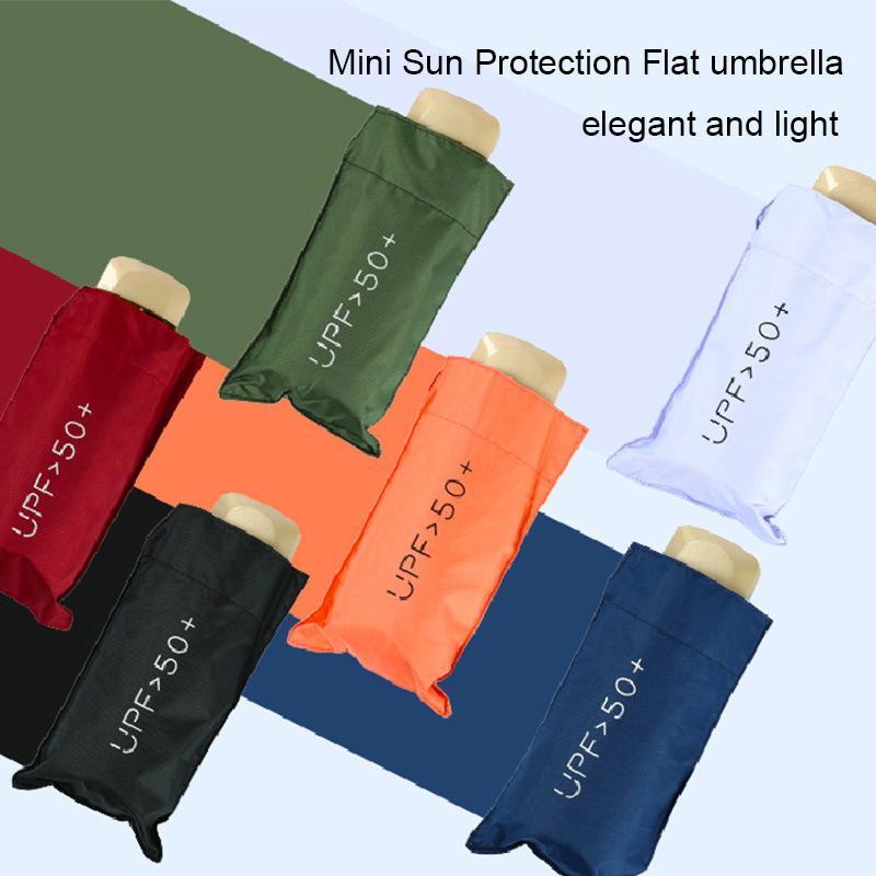 Portable Foldable Umbrella, 1 Count Lightweight Waterproof Pocket Umbrella, Dual-Use Rain and Sun Umbrella for Outdoor Travel, Camping and Running, Rainproof Umbrella