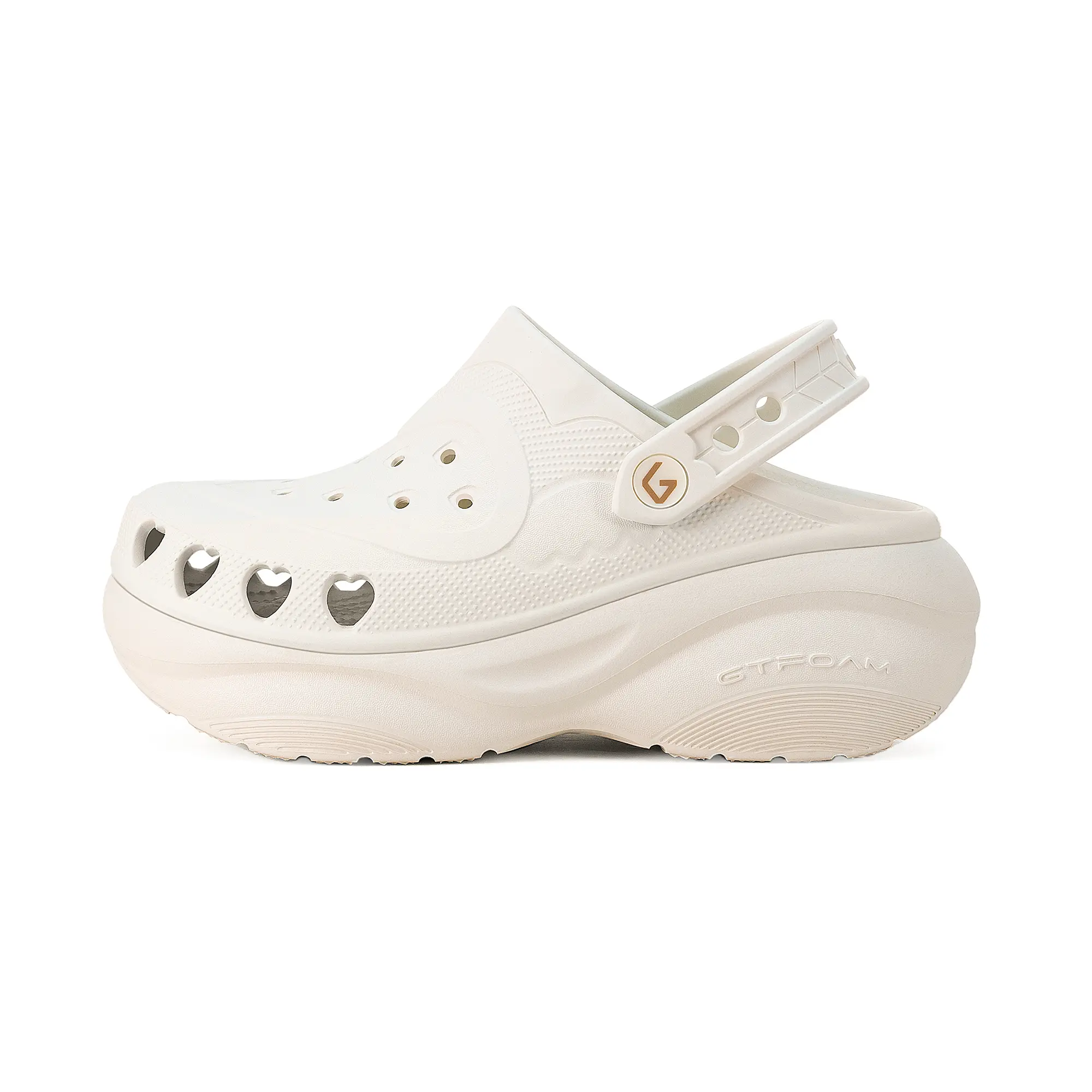 Women's Platform Clogs - Classic Chic Heart Style EVA Walking Shoes, Casual Breathable Flexible All-Season Slip-Ons with Adjustable Strap, Antislip Sole, Waterproof Clogs for Garden Use