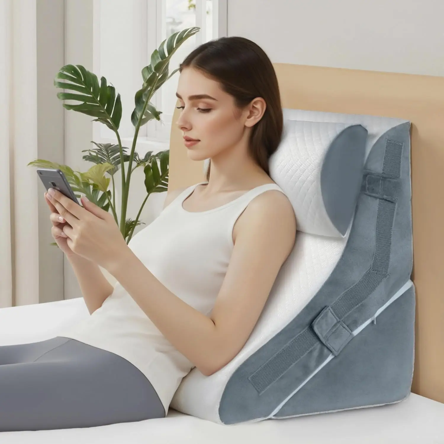 3PCS Wedge Pillow  Sleeping, 15-in-1 Orthopedic Bed Pillow Wedge Set Adjustable Memory Foam Wedge Pillow  After Surgery, Acid Reflux, Snoring, Back Pain Relief