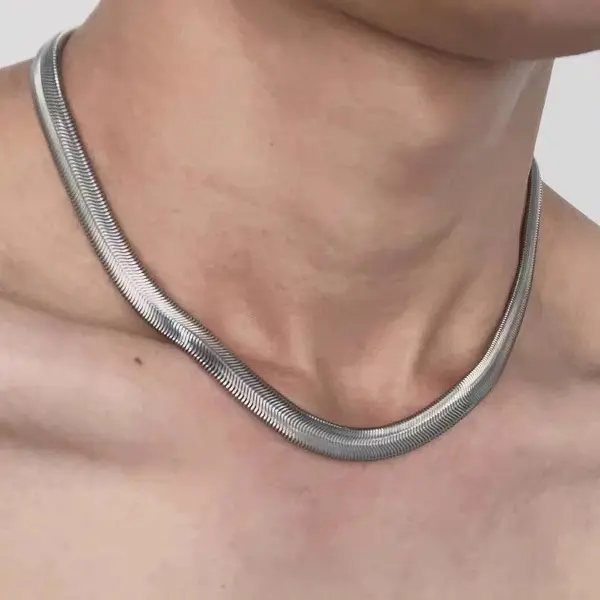 ASONSTEEL 6mm Width Snake Chain Necklace Stainless Steel Choker For Women Men Bulk Wholesal Boho DIY Accessories Unisex Jewelry