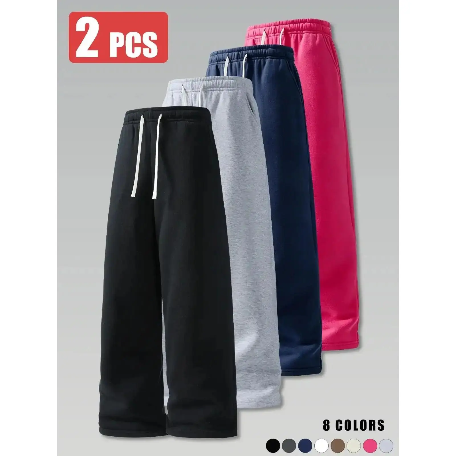 Men’s casual athletic pants, loose straight fit, knit versatile sweatpants, spring/summer/autumn styles