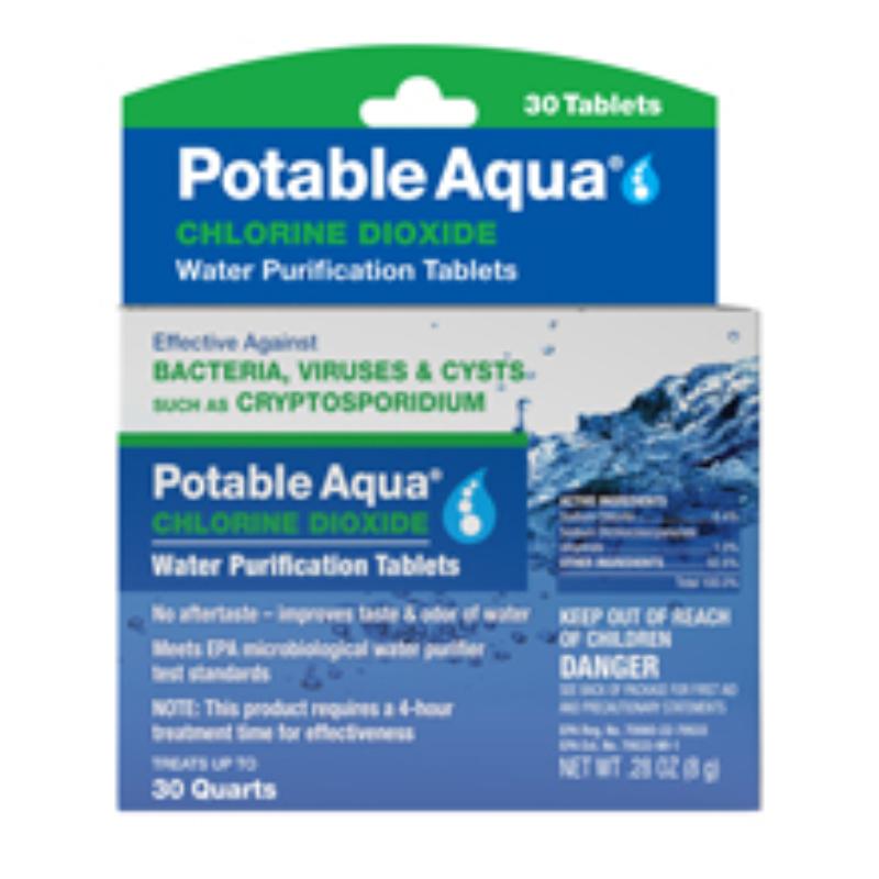 Potable Aqua Chlorine Dioxide PA Plus Water Purification Tablets Two Bottles Total 100 Count