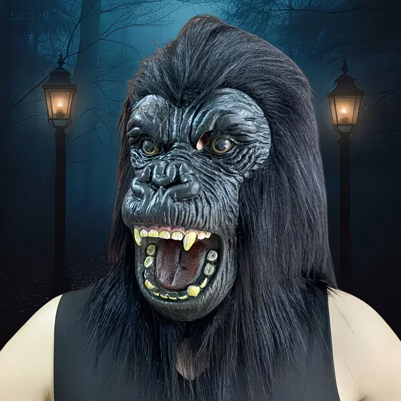 Halloween Party Animal Gorilla Monkey Latex Mask, Fun Costume Accessory, Perfect Birthday Gift, Unique Party Wear, Easy to Use