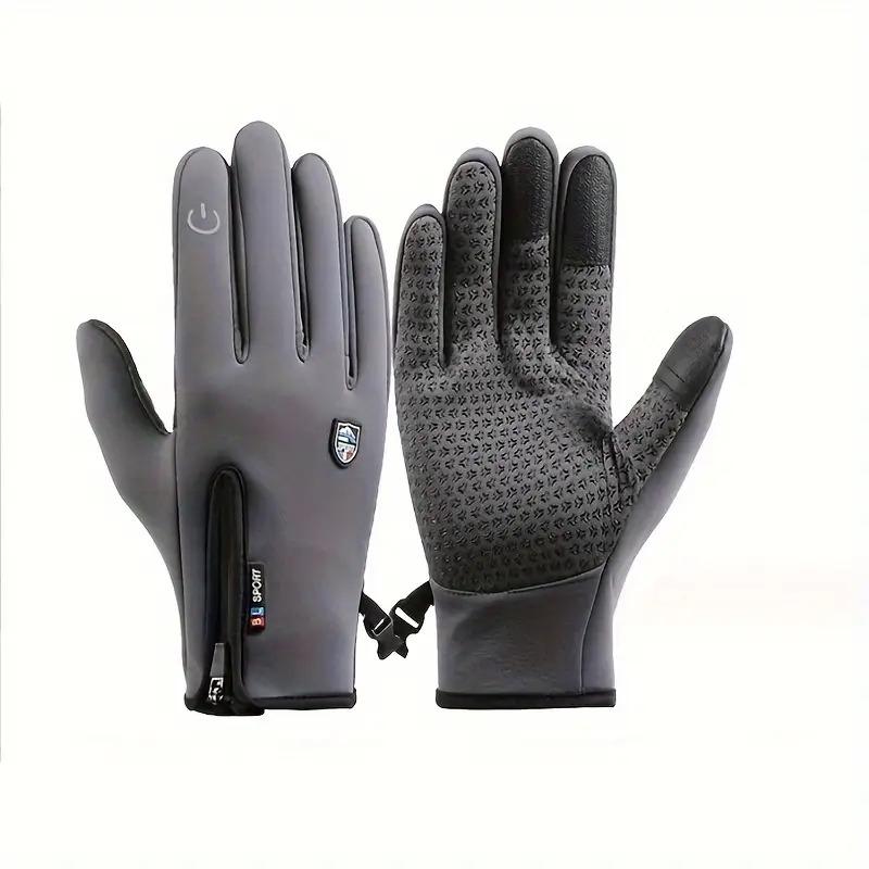 2 Pairs Windproof Winter Cycling Gloves for Men & Women - Thermal Touchscreen Compatible with Devices, Zipper Closure, Non-Slip Grip - Cold Weather Cycling, Skiing, Outdoor Sports - Ideal For Christmas, Halloween, Valentine's - Machine Washable Poly