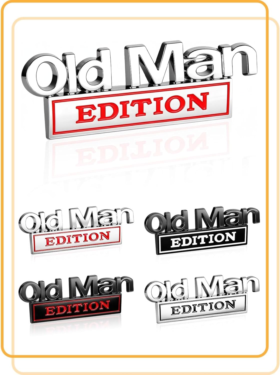 2Pack Old Man Edition Car Emblem - 3D Metal Badge for Car, Truck, SUV, Old Man Edition Automotive Decals, Zinc Alloy