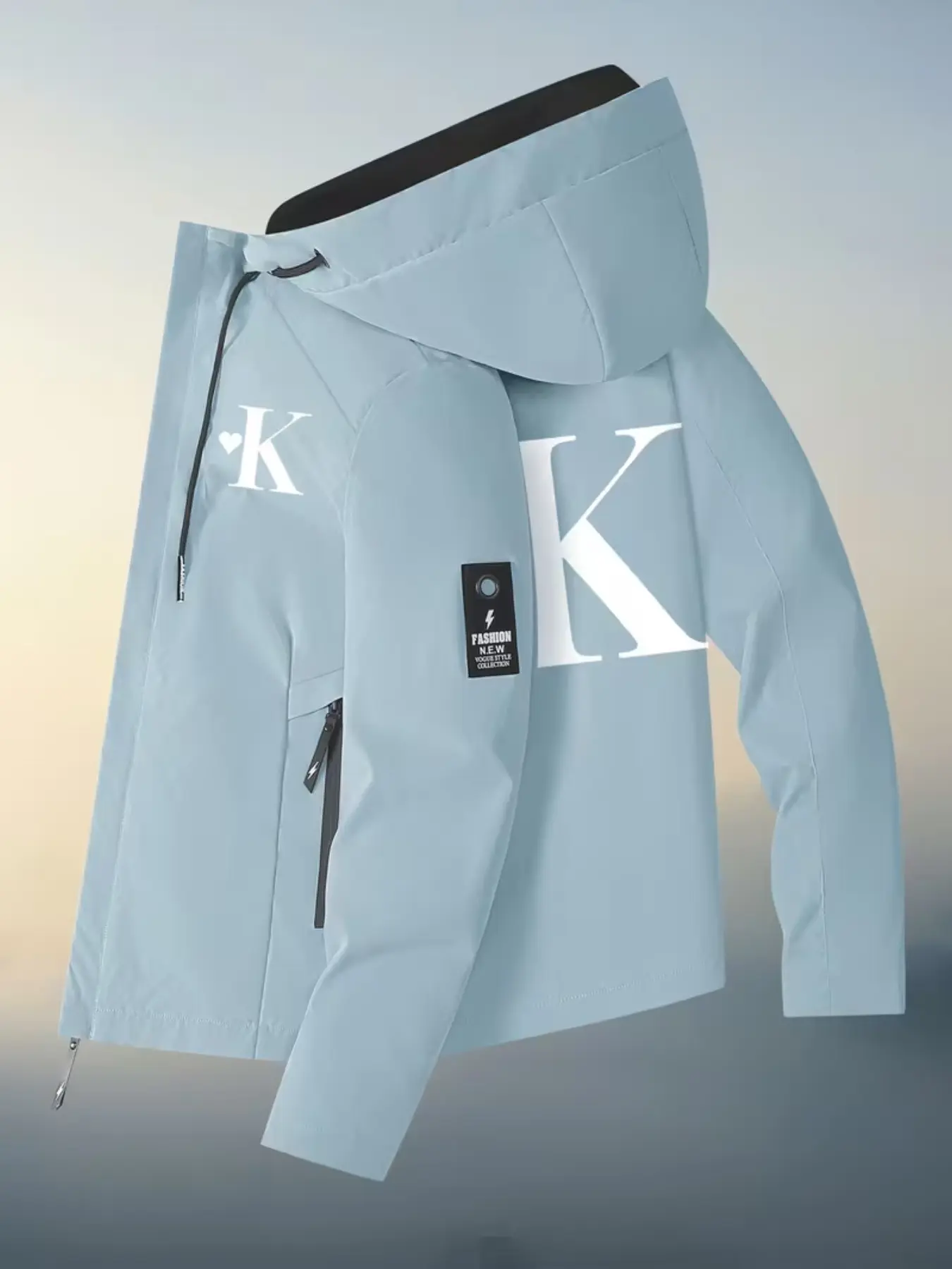 Women's Windproof Sport Jacket, Long Sleeve Zipper Pocket Hooded Parka, Lightweight Warm Outdoor Coat, Spring & Fall Casual Wear, Gift Idea