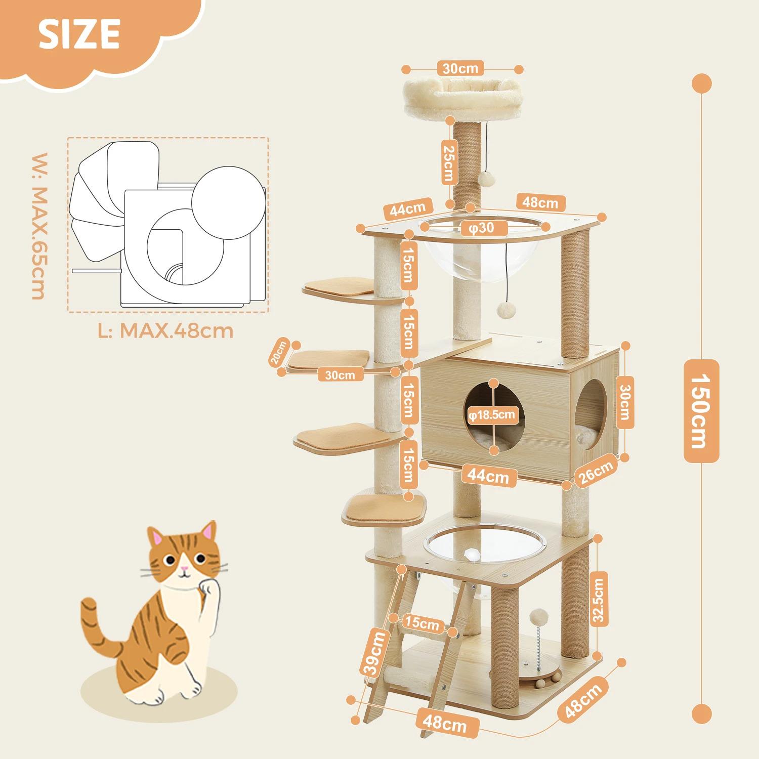 Cat Tree / Tower for Indoor , Cat Condo Cozy Plush House with Hang Ball, Pet Furniture with Scratching Posts cat tree