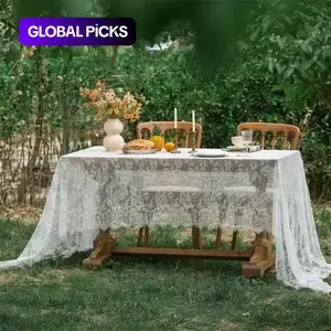 Elegant Lace Tablecloth – Thickened Soft Premium Cotton-Blend, Summer Hot-Selling Style, Breathable Floral Embroidered, Perfect for Summer Dining, Weddings, Parties, and Home Décor, Table Decoration, Multiple Sizes #GLOBAL PICKS