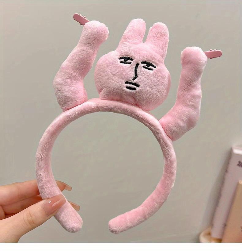 Fun Hand-Raising Design Hair Bun Headband – Joyful Cartoon Headband, Grips Bangs & Hair Strands for Women & Girls