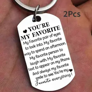 Forever My Heart Engraved Keychain Set for Couples, Stainless Steel Key Ring Accessory with Personalized Message Durable Charm for Daily Carry