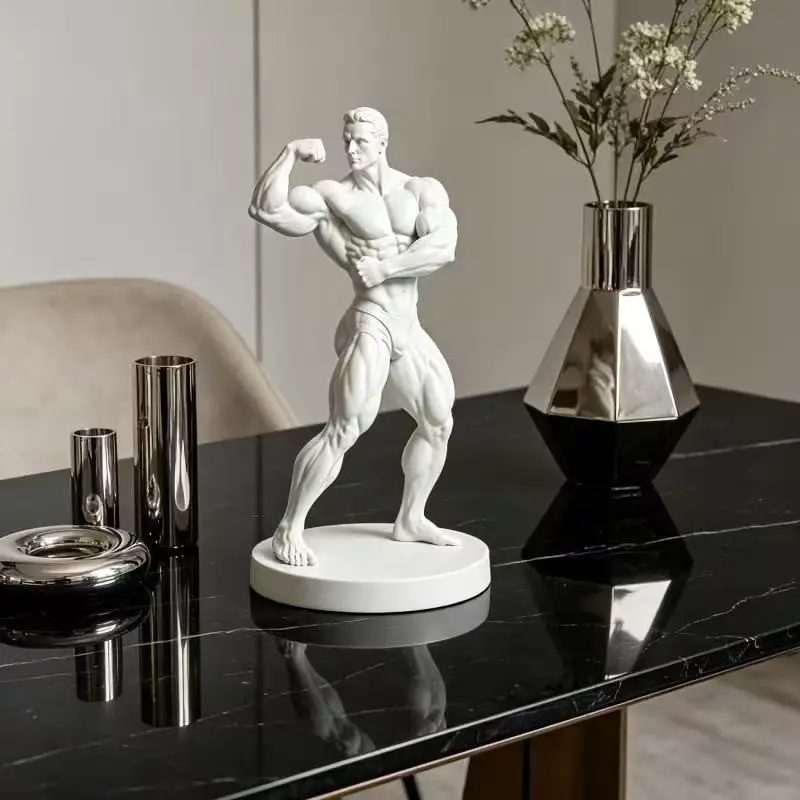 3D Printed Muscle Sculpture, Fitness Man Statue, Gym Desk Motivational Decor, Home Office Gift for Fitness Enthusiasts