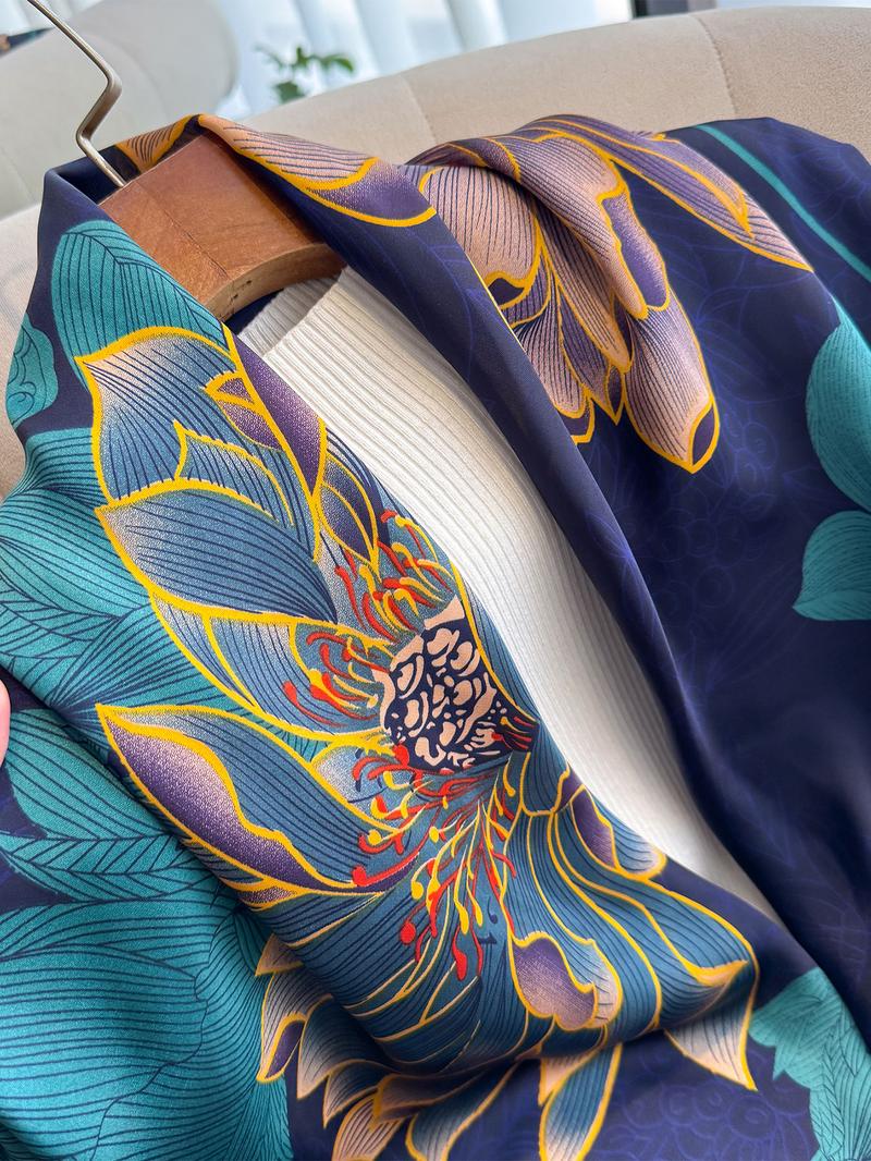 Women's Floral Print Scarf, Fashionable Hair Accessories for Daily Wear, Casual Versatile Scarf for Women & Girls