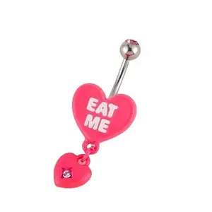 Pink Cute Series Navel Rings Resin Painted Navel Studs Bear Devil's Eye Navel Studs Navel Rings Navel Accessories