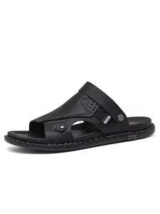 1 Pair Men's Trendy 2-Way Sandal Slippers, Wear-Resistant Outsole & Comfortable Footbed, Soft Cushioned Footbed for Shock Absorption Without Chafing, Daily Wear for Students & Office Workers
