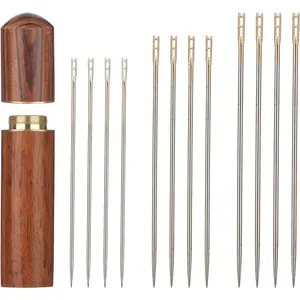 48Pcs Large Eye Sharp Needles, Self Threading Needles Hand Sewing, Easy to Thread Big Eye Sewing Needles, Embroidery Needles Blind Needles in 3 Sizes 1.42/1.5/1.65 in DIY Embroidery Sewing