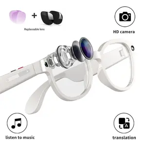 2026 new AI smart glasses come with high-definition cameras for taking photos, anti shake shooting, support for AI image recognition, translation, recording, listening to music, and making phone calls. Fashion smart sunglasses