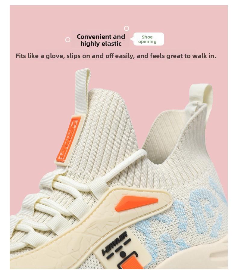 2026 New Women's Casual Dad Shoes Youth Breathable Elastic Flyknit Sock Sneakers