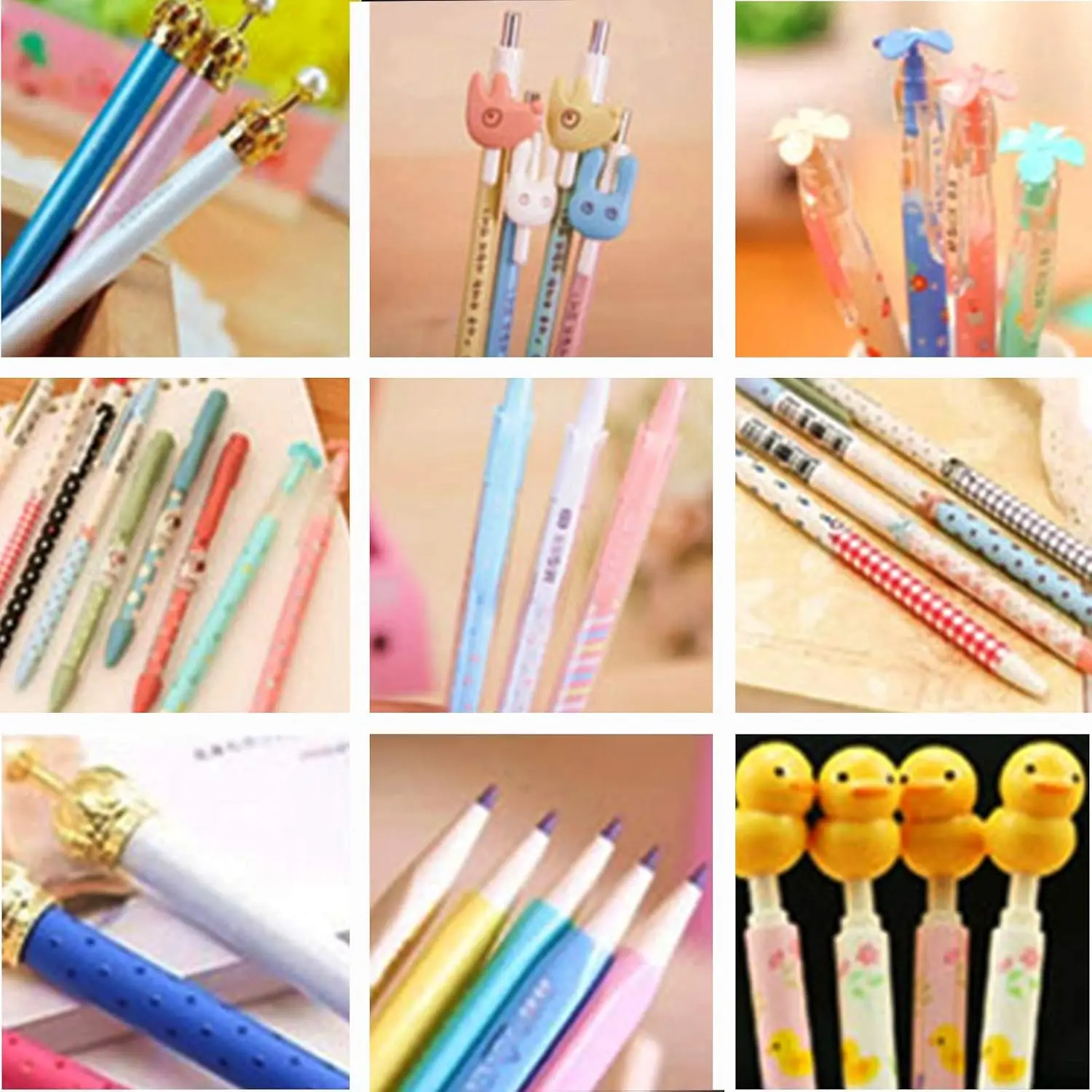 15 count Cartoon School  Kawaii Korean Mechanical Pencil with Lead Refill Jelly Eraser set