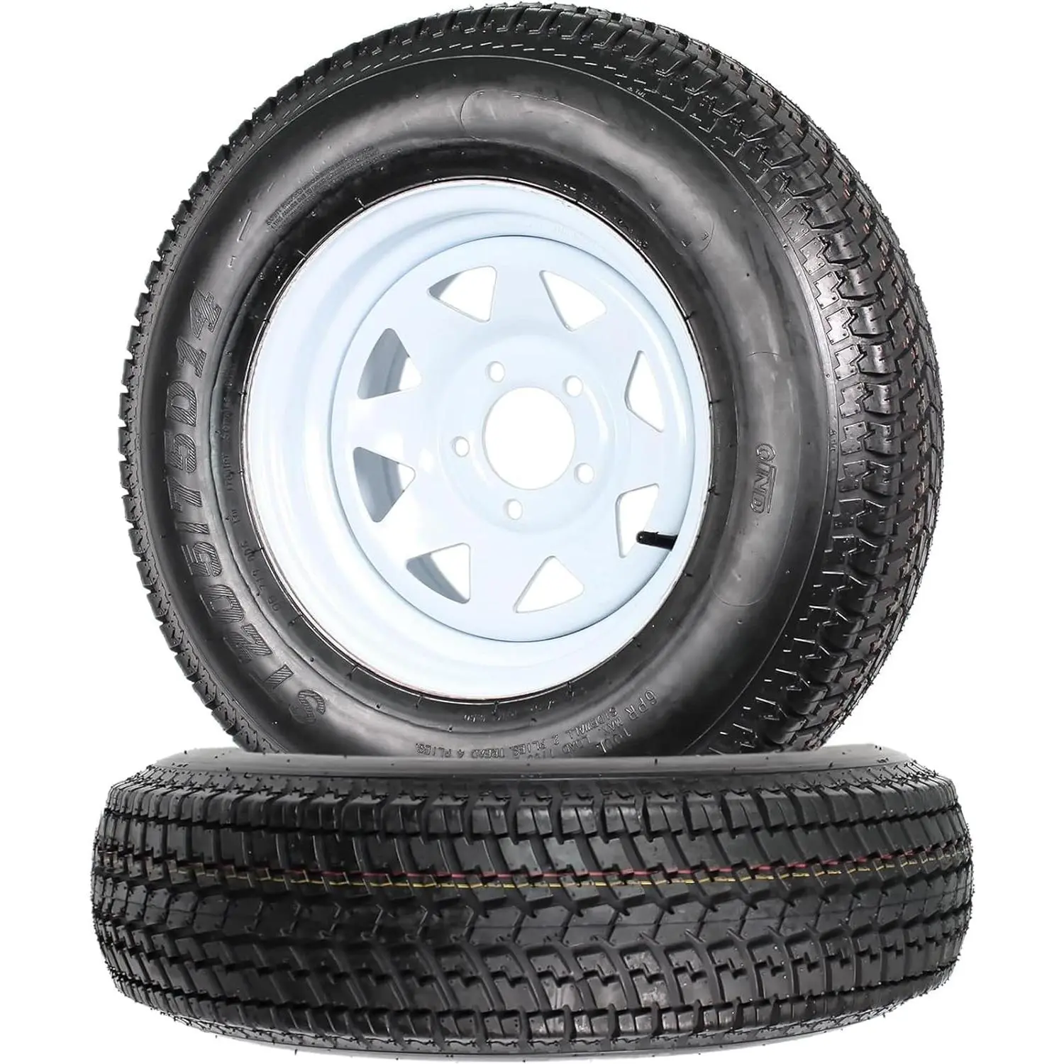 GARVEE ST205/75D14 Trailer Tires, 5 Lug on 4.5" , 6PR Load Range C, 14in Fuel-saving Designed Trailer Tires 205 75 14 for Travel/Camper/Landscape/Cargo/Utility/Boat/Horse/Farm/Hauler Trailer