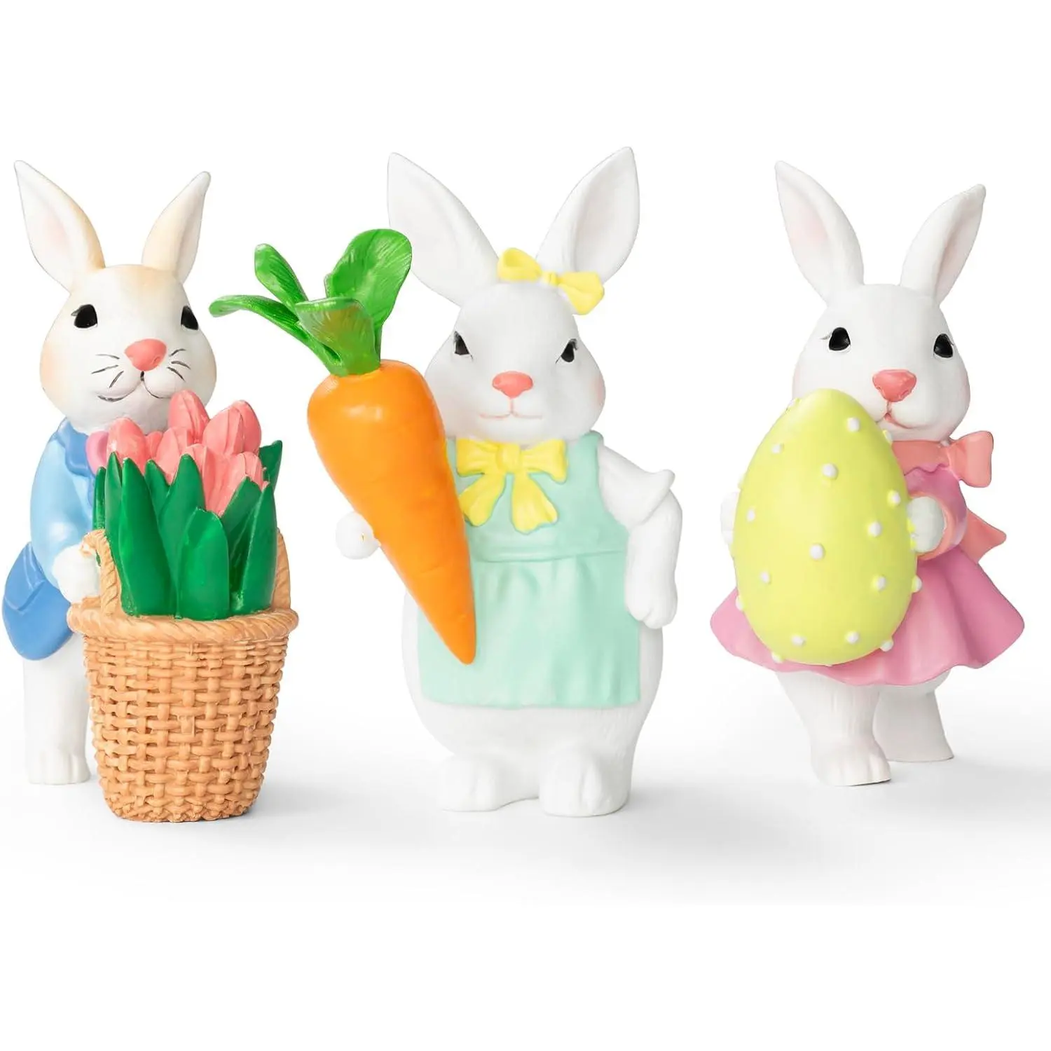 3 count Easter Bunny Figurines  Miniature  Figure Small Bunny Bulk  Decorations for Spring Easter Egg Fillers Party Supplies