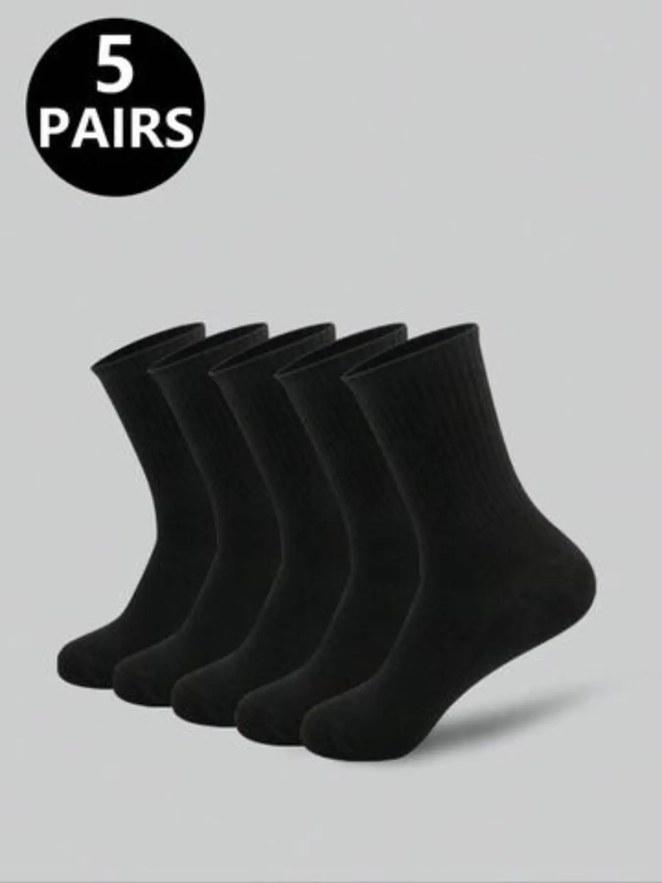Women's Mid-Calf Socks, Thick Towel Bottom, Odor-Resistant, Sweat-Absorbent, Plain, Business Casual, Outdoor Sports, Running, Fitness, Basketball