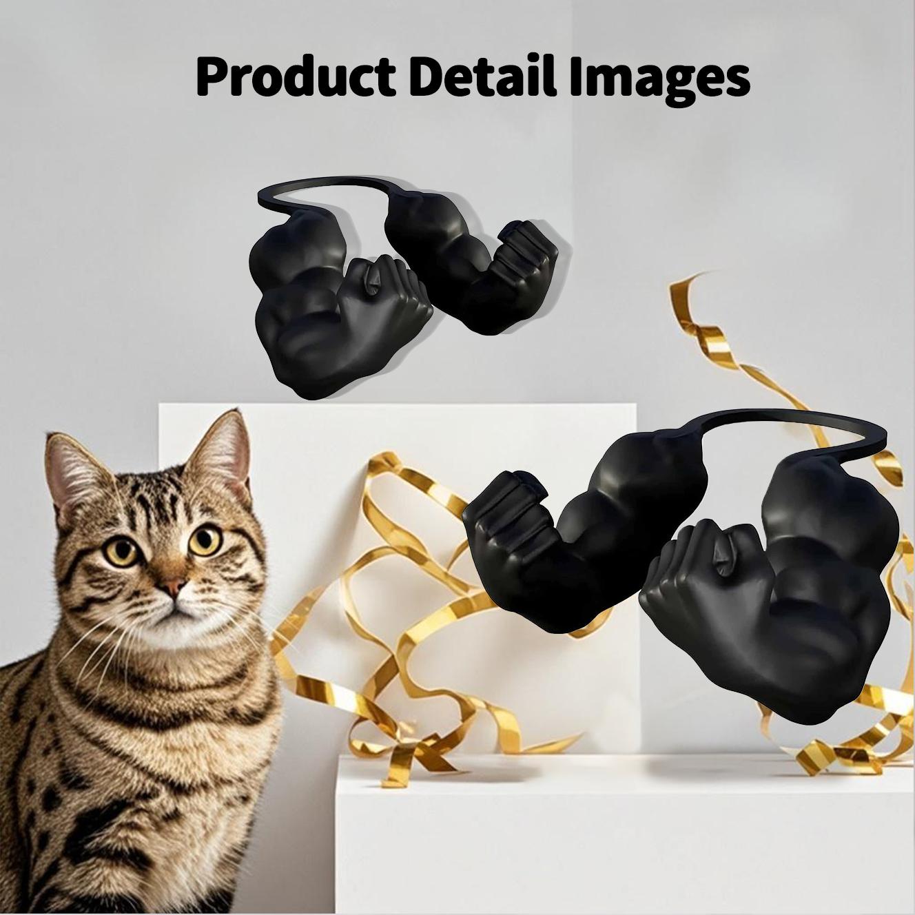 Viral Pick : Cat Toys 3D Printed Muscle Arms, Funny Printed Cat's Neck Arm with Muscle, Cats Costume Accessory for Pet Dress-Up, Cosplay, Christmas Parties & Photos