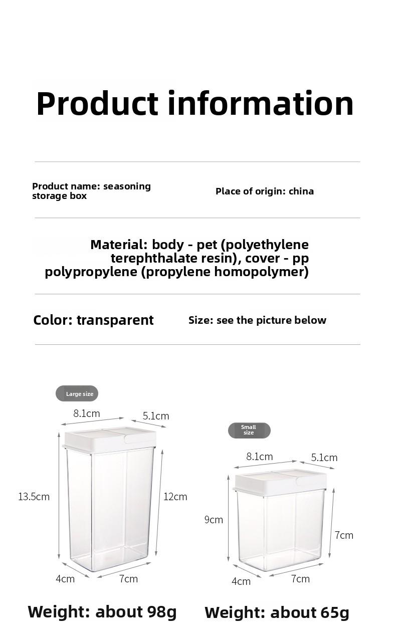 FaSoLa seasoning storage box for kitchen use, transparent with lid, sealed and moisture-proof spice and condiment dispenser box