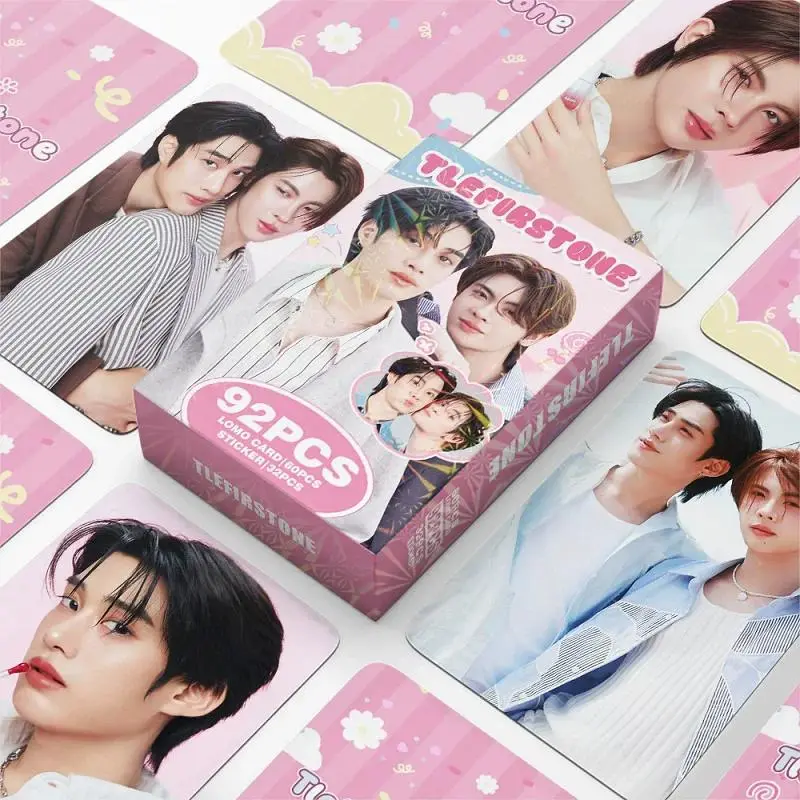 92PCS TLE FIRSTONE Thai Celebrity LOMO Photocards with Mini Stickers - HD Printed Star Photo Cards Fans Collection Gift