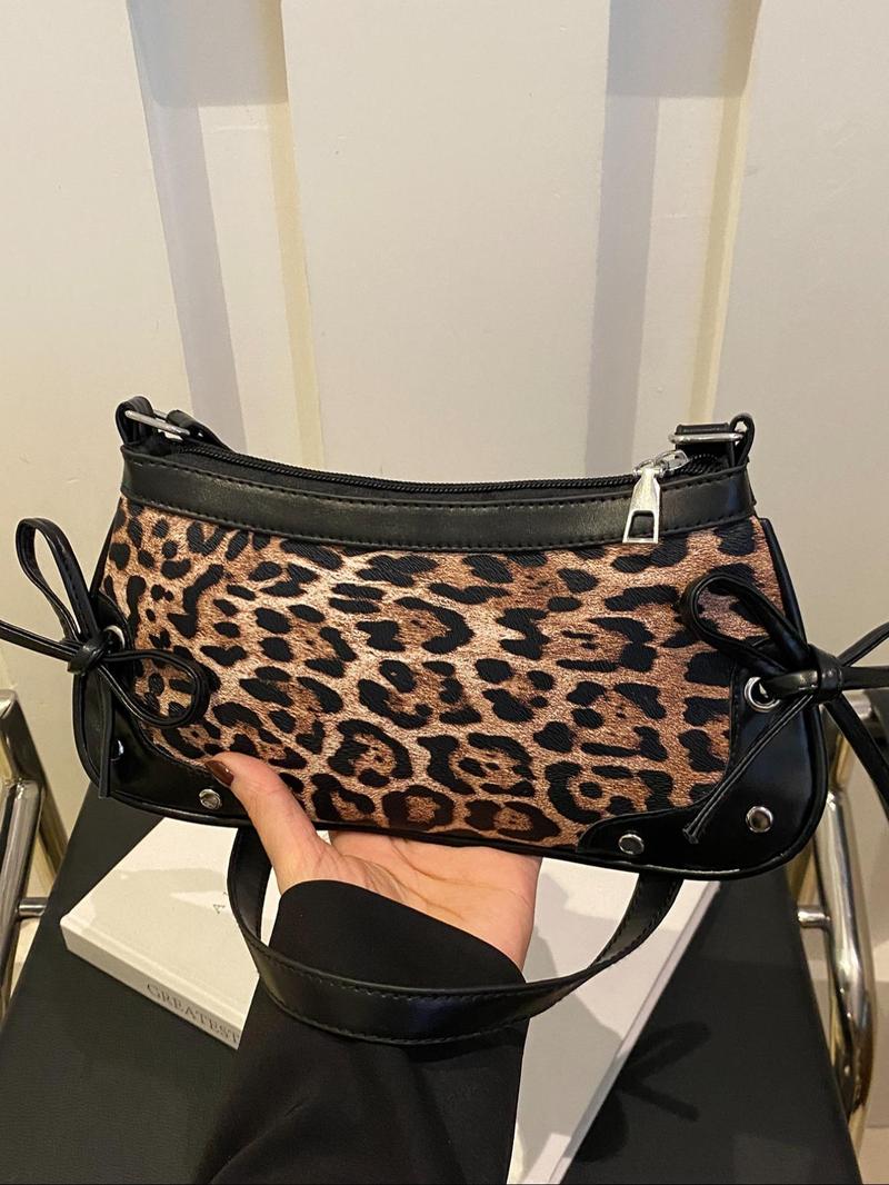 Women's Fashion Leopard Print Crossbody Bag, Casual Versatile Shoulder Bag for Daily Used, Trendy All-match Commuter Bag, Girl Fashionable Shopping Bag