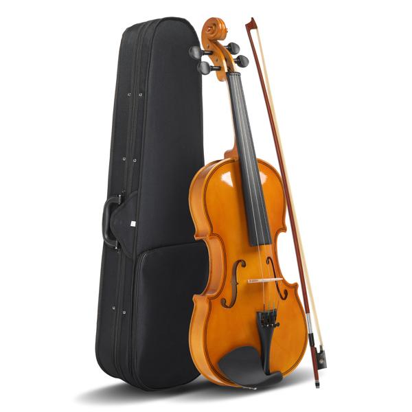 4/4 Violin Set for Adult Beginners and Students with Hard Case, Bow, Shoulder Rest, Rosin, Extra Strings, Pre Set Up Bridge 4/4 Violin Set for Adult Beginners and Students with Hard Case, Bow, Shoulder Rest, Rosin, Extra Strings, Pre Set Up Bridge