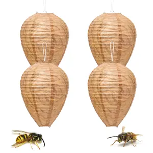 4 Pack Wasp Nest Decoy Hanging Wasp Nest Stay Away from Wasps Hornets Yellow Jackets for Outdoor, Home and Garden