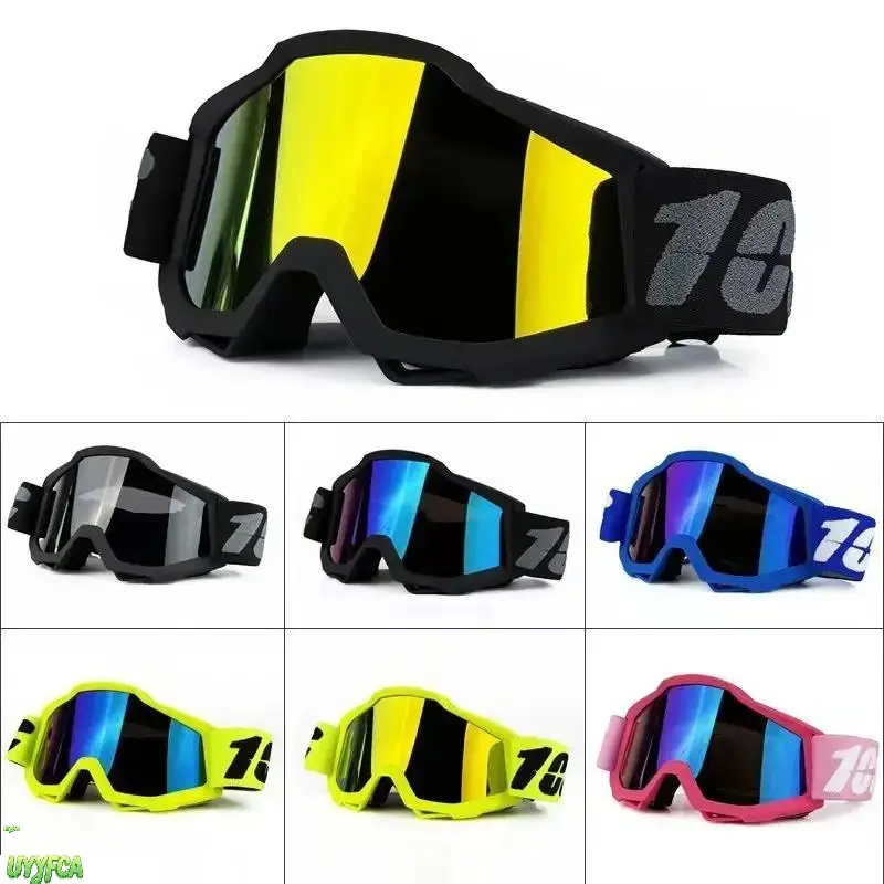 Scratch Resistant Anti Fog Motocross Off Road Goggles, Wind Dust UV Block Protective Sports Eyewear WithEmbroidery Strap, Wide Frame Universal Fit ATV Dirt Bike MTB Ski Snowboard Outdoor Racing Protective Gear For Men Women Youth,Summervibes