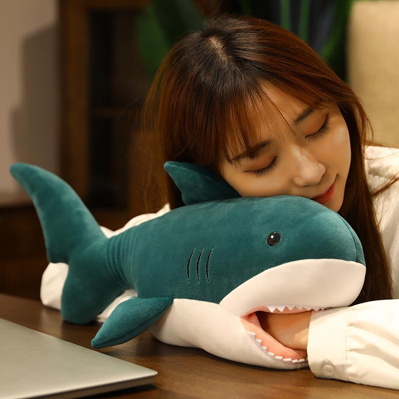 1pc 50cm Kawaii Shark with Hand Warmer Plush Toys Stuffed Soft Animal Shark Dolls for Children Boys Birthday Appease Gifts