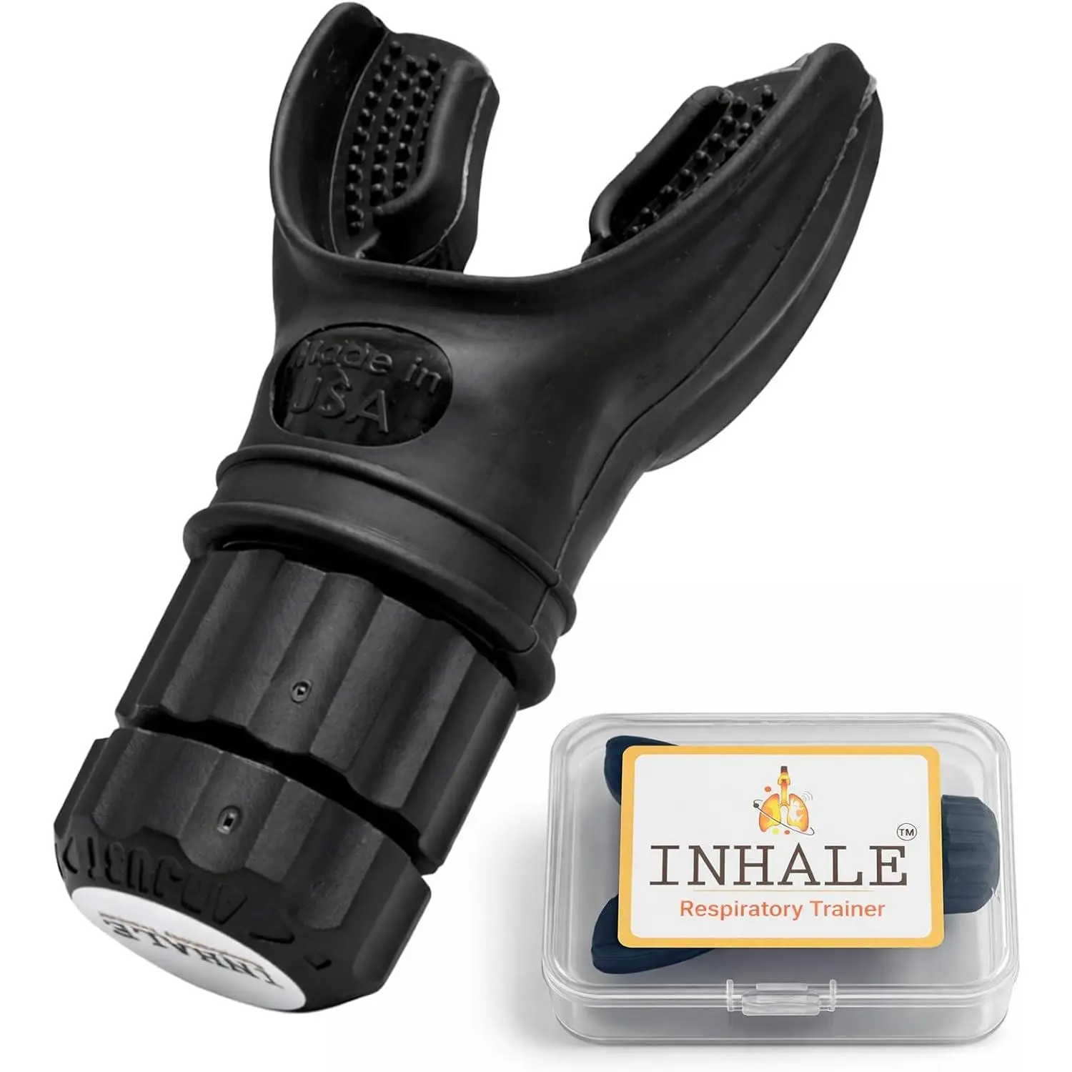 Inhal Lung Trainr | Brathing xrcis Dvic for Lungs | Mad in USA | Lung xrcisr Dvic | Brathing Trainr | Adjustabl Rsistanc | Mdical Grad Silicon Mouthpic | Carrying Cas includd