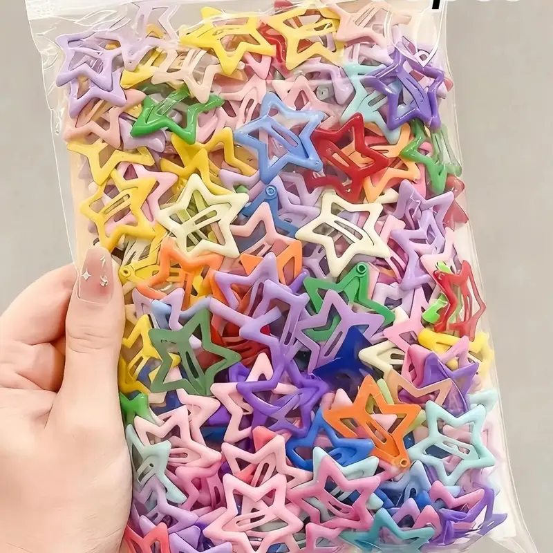 60 Pcs Star Hair Clips, Y2K Colorful Star Design, Cute, Playful and Vibrant Accessories, Decorative Hair Clips, Fun Hair Clips, Perfect for Girls' Daily Use, Weekend, Birthday Parties Hairclips
