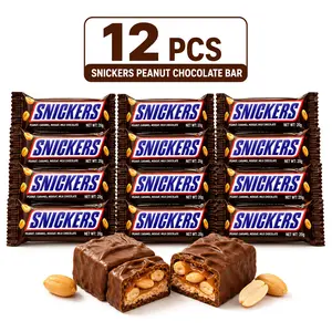 24-Pack/12-Pack, SNICKERS Original Peanut Butter Mini Milk Chocolate Bars, Hunger-Relief Energy Bars, Peanut Chocolate Candy