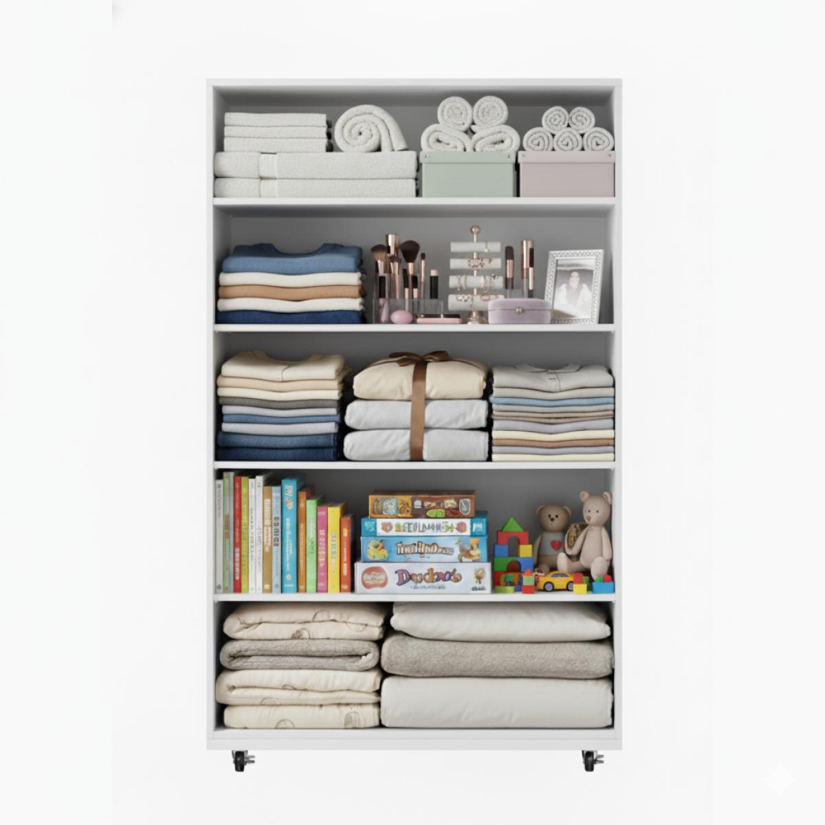 5-Drawer Dresser with Wheels, Modern Storage Cabinet on Casters, Mobile Lockable Drawers for Bedroom Living Room 5-Drawer Dresser with Wheels, Modern Storage Cabinet on Casters, Mobile Lockable Drawers for Bedroom Living Room