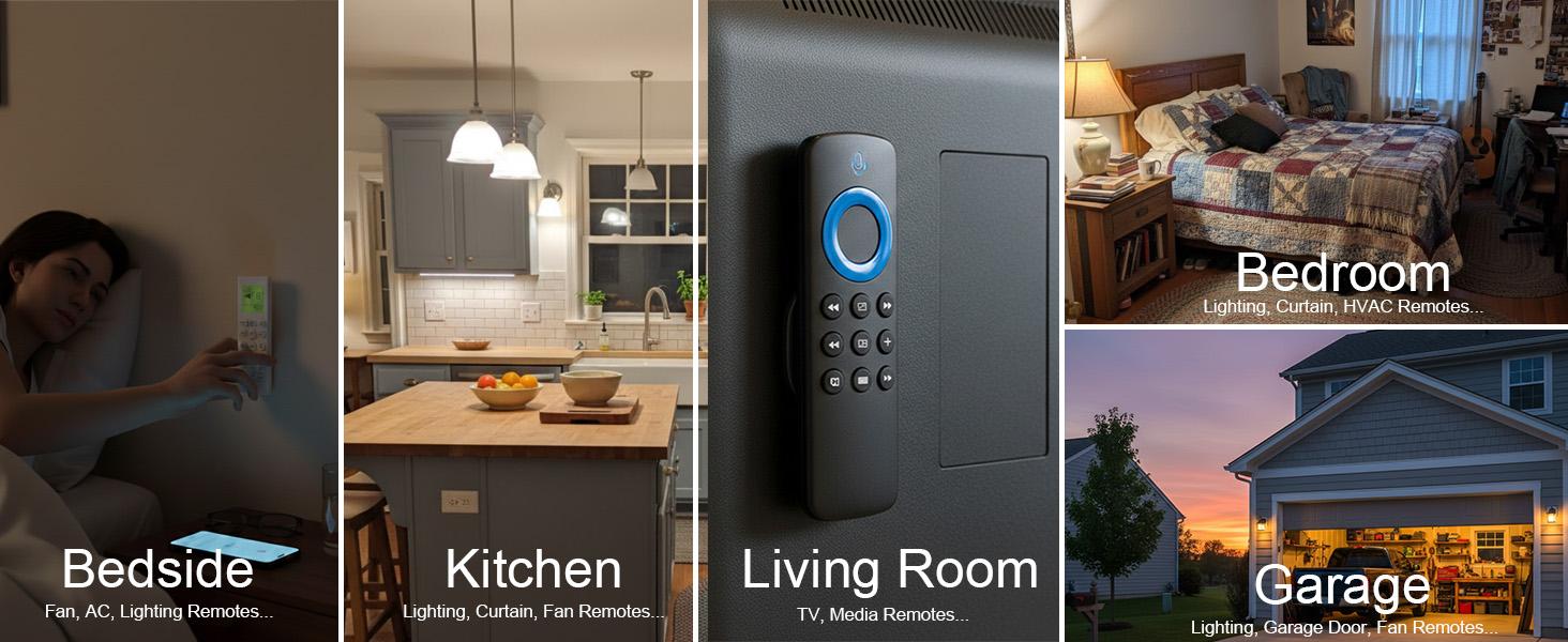 5 Pack Upgraded Magnetic Remote Control Holder Wall Mount - Enhanced N52 Magnets & Stronger Adhesive, No-Drill Remote Organizer for TV/Fan/AC Remotes