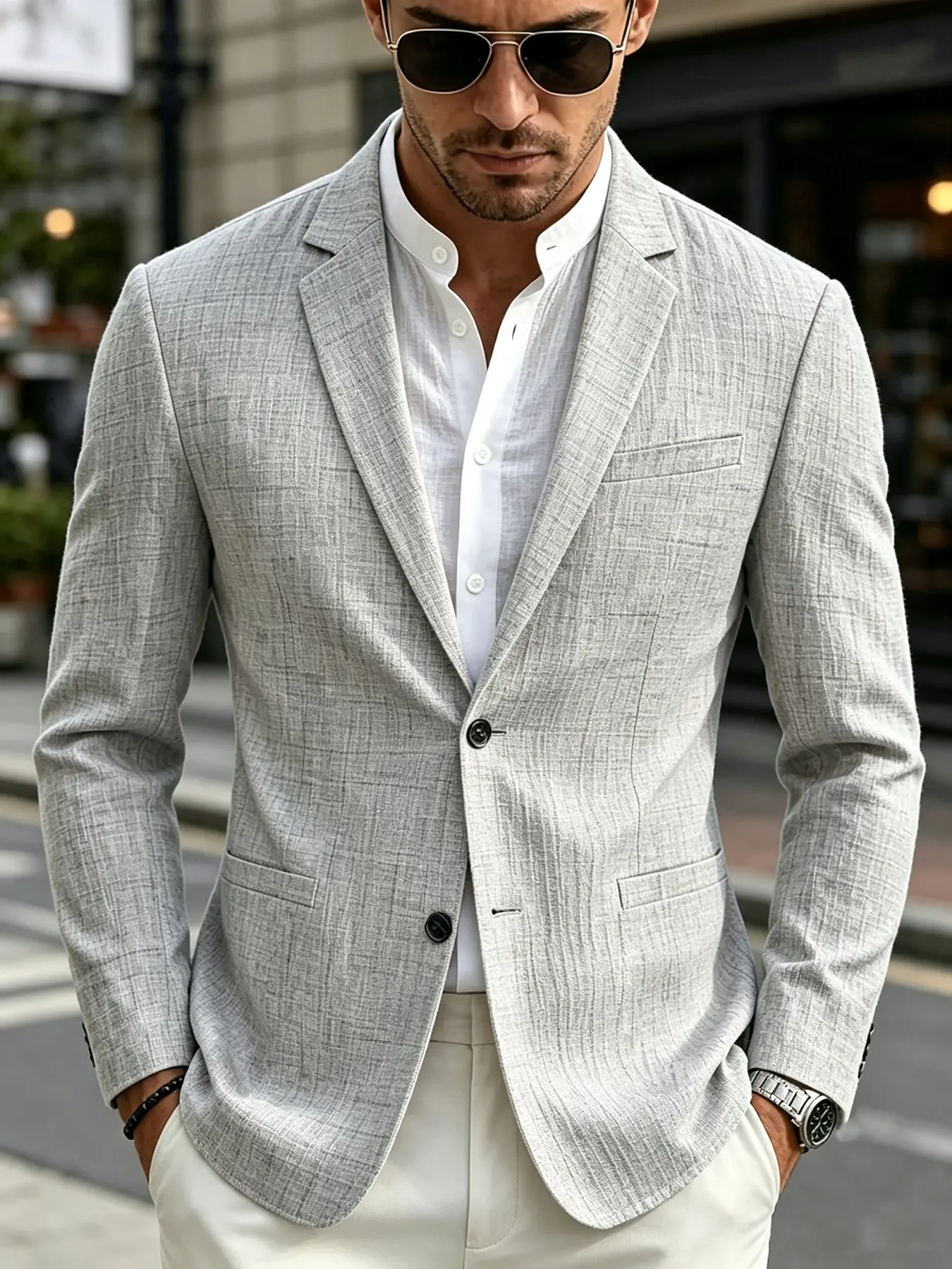 Men's Stylish Casual Blazer, European and American Style, Solid Color, Versatile for Office, Dates, Daily Wear, New Arrival 2026