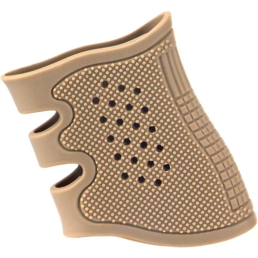 Tactical Rubber Grip Sleeve - Ergonomic Slip-On with Finger Grooves, Perspiration Holes, Anti-Slip Shock Absorb Cover, Durable High Resistance, Secure for Conceal Carry, Fits G17/18/19, Gen4 G20/21/22/31/34/35/37, AK & M4, Easy Install, Outdoor Hunt, Dura