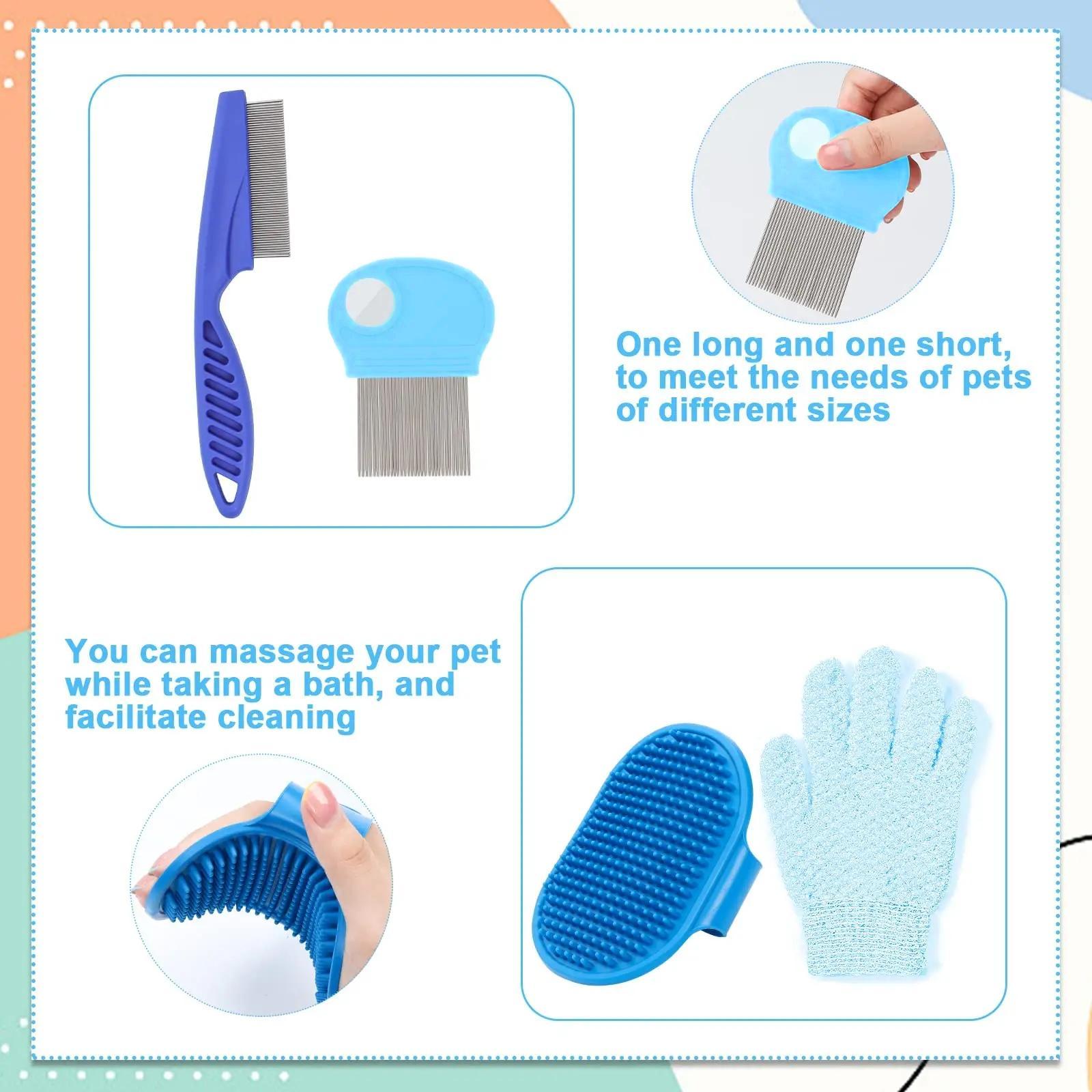 Rabbit Grooming Kit, 8 Counts/set Creative Pet Massage Cleaning Kit, Professional Pet Grooming Supplies