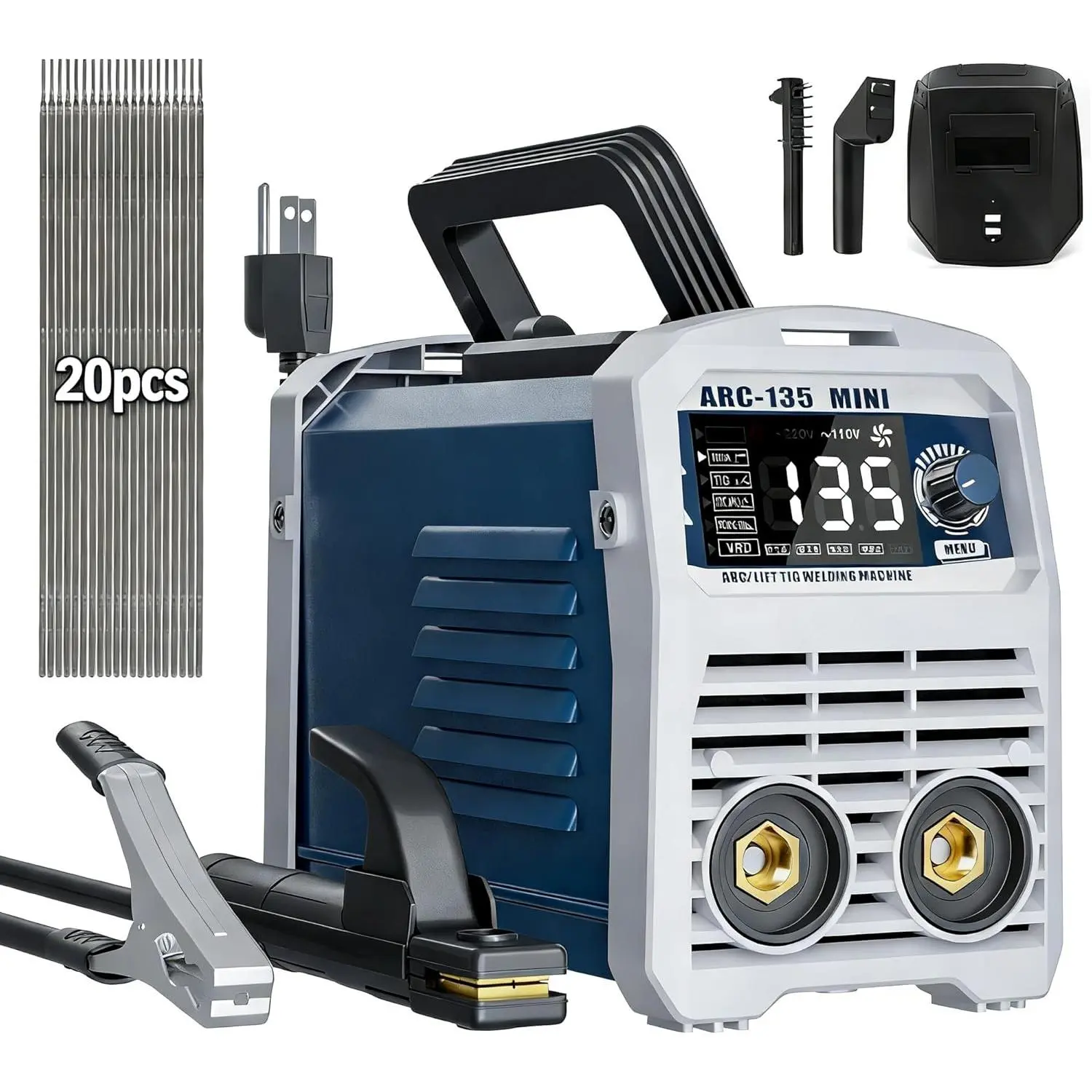 135A 110V Mini Stick Welder & Lift TIG 2-in-1 machine| IGBT Inverter, Hot Start,Arc Force,Anti-Stick, VRD Safe, Home DIY,Farm Repair,Farm repair,Auto repair,Beginners,Hobbyists