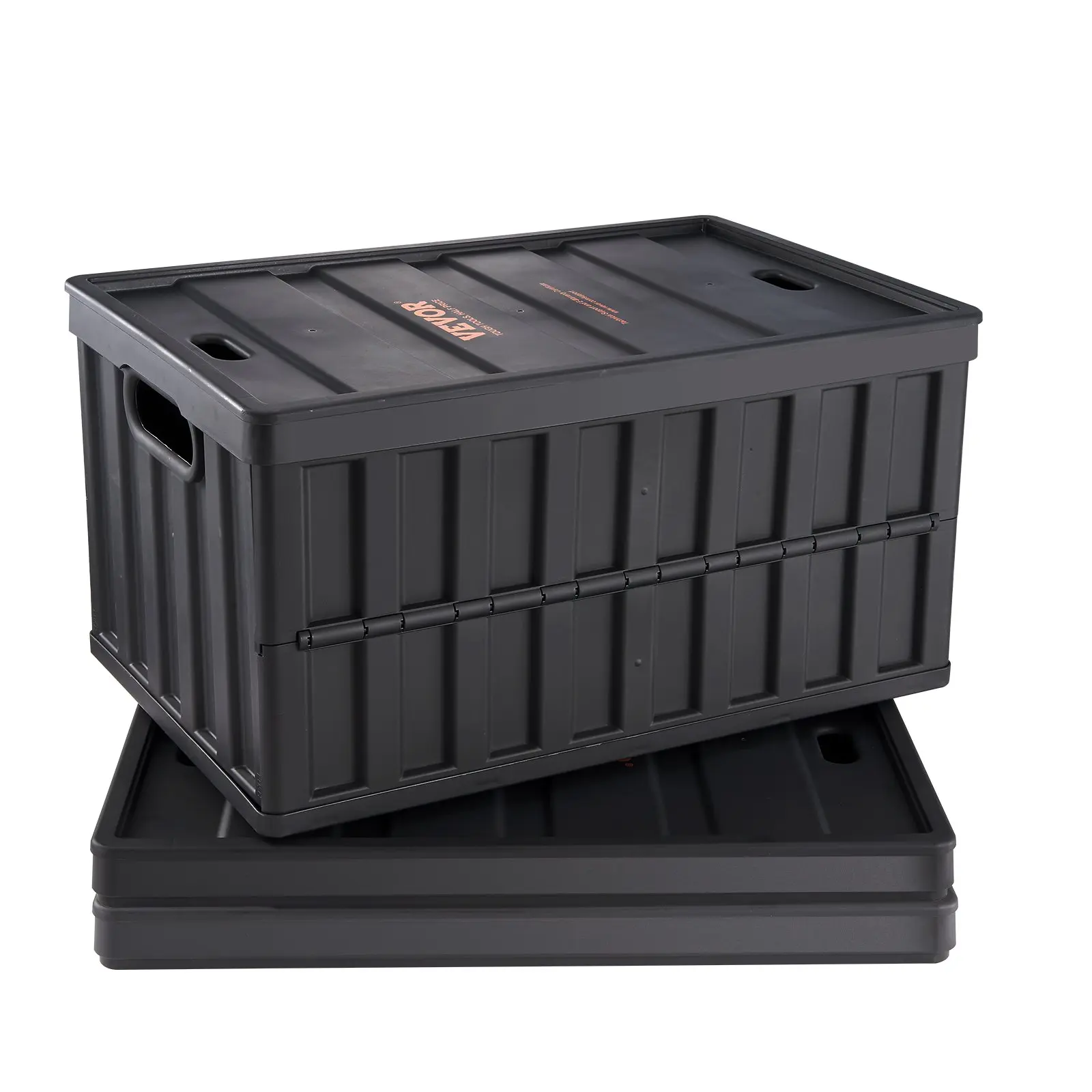 【DealsForYouDays】VEVOR Collapsible Storage Bins with Lids, 65L 3 Packs, Folding Plastic Stackable Utility Crates with Handles, Large Heavy Duty Containers for Clothes, Toys, Books, Snack, Shoes, and Grocery Organizing