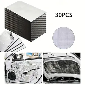 30pcs Self-Adhesive Sound Deadening Mat, Heat Resistant Insulation Pad, Car Engine Hood, Home Wall Pipe Roof, Thermal & Sound Insulation