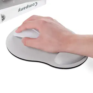 Ergonomic Mouse Pad with Wrist Support, Soft Memory Foam Wrist Rest Mouse Mat, Non-Slip Rubber Base Comfort Mouse Pad for Office Laptop Computer Gaming, Smooth Surface Pain Relief Mousepad